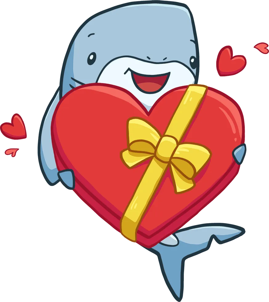 Shark valentine emoji